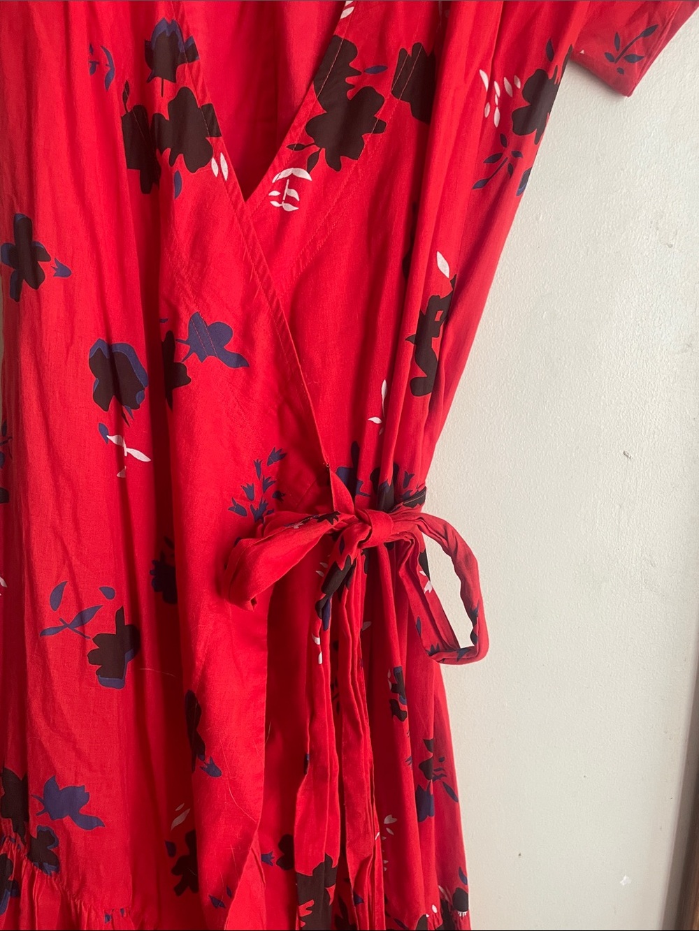 Apiece Apart Amaro Wrap Dress Red Floral - Picture 6 of 14